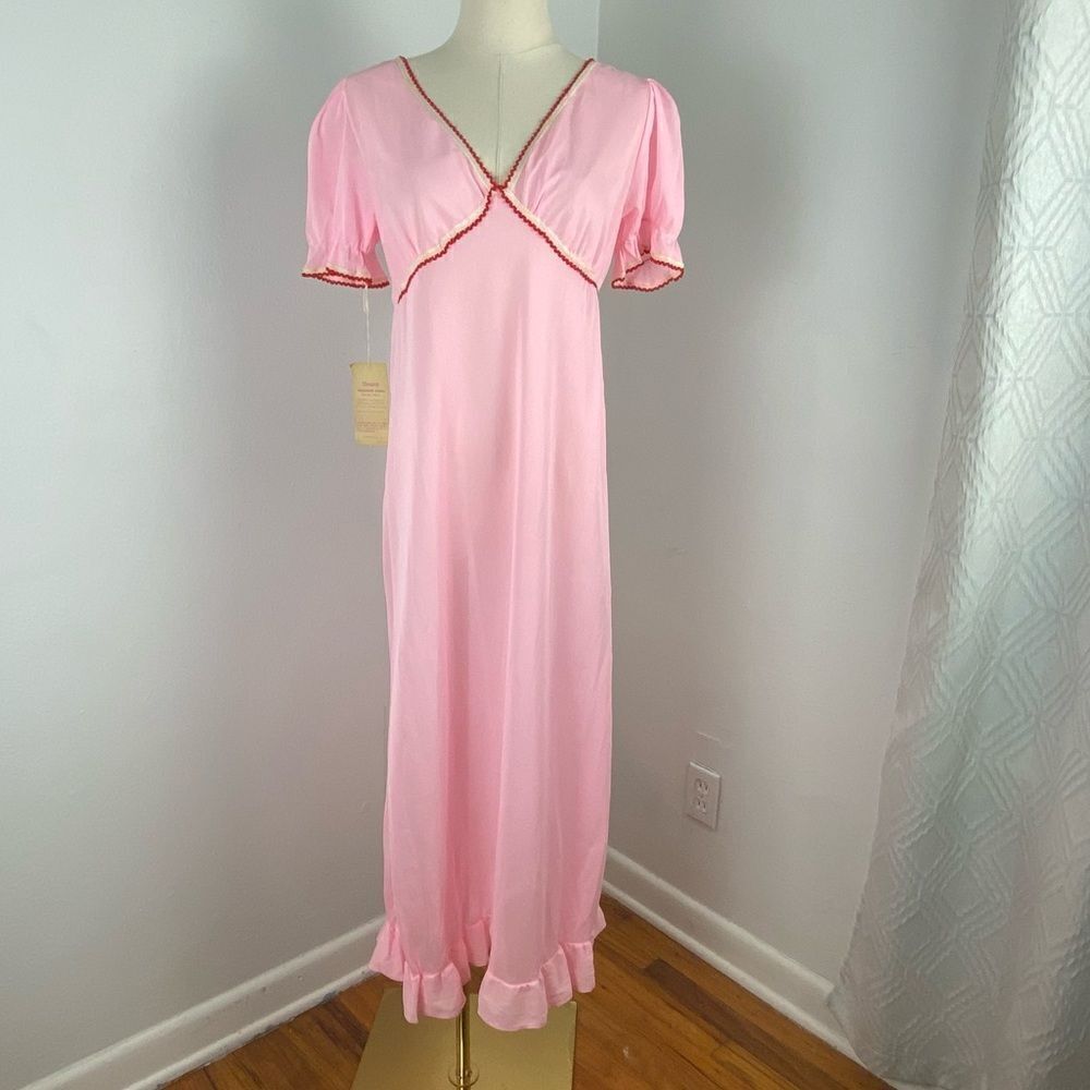 NWT Pink Vtg Lingerie Babydoll Sheer Nylon Dress Fairy Romantic Coquette Women S